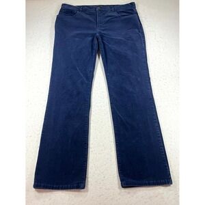 Chaps Corduroy Pants Womens 14 Blue Stretch Cotton‎ Mid Rise Straight Leg Casual